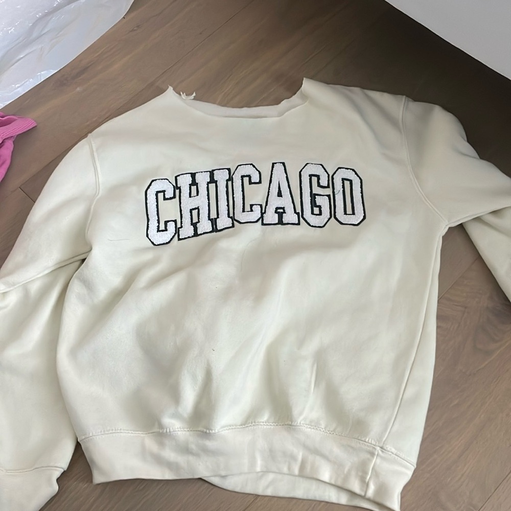 chicago off the shoulder crewneck
